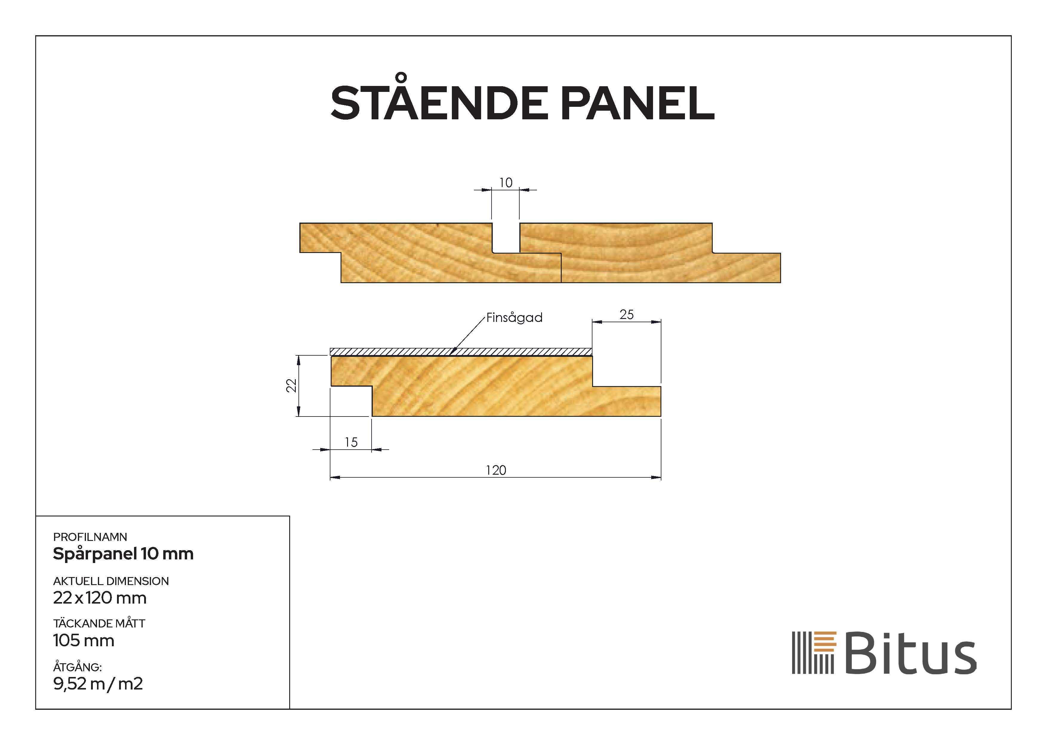 Spårpanel 10mm Linax Brun 22x120
