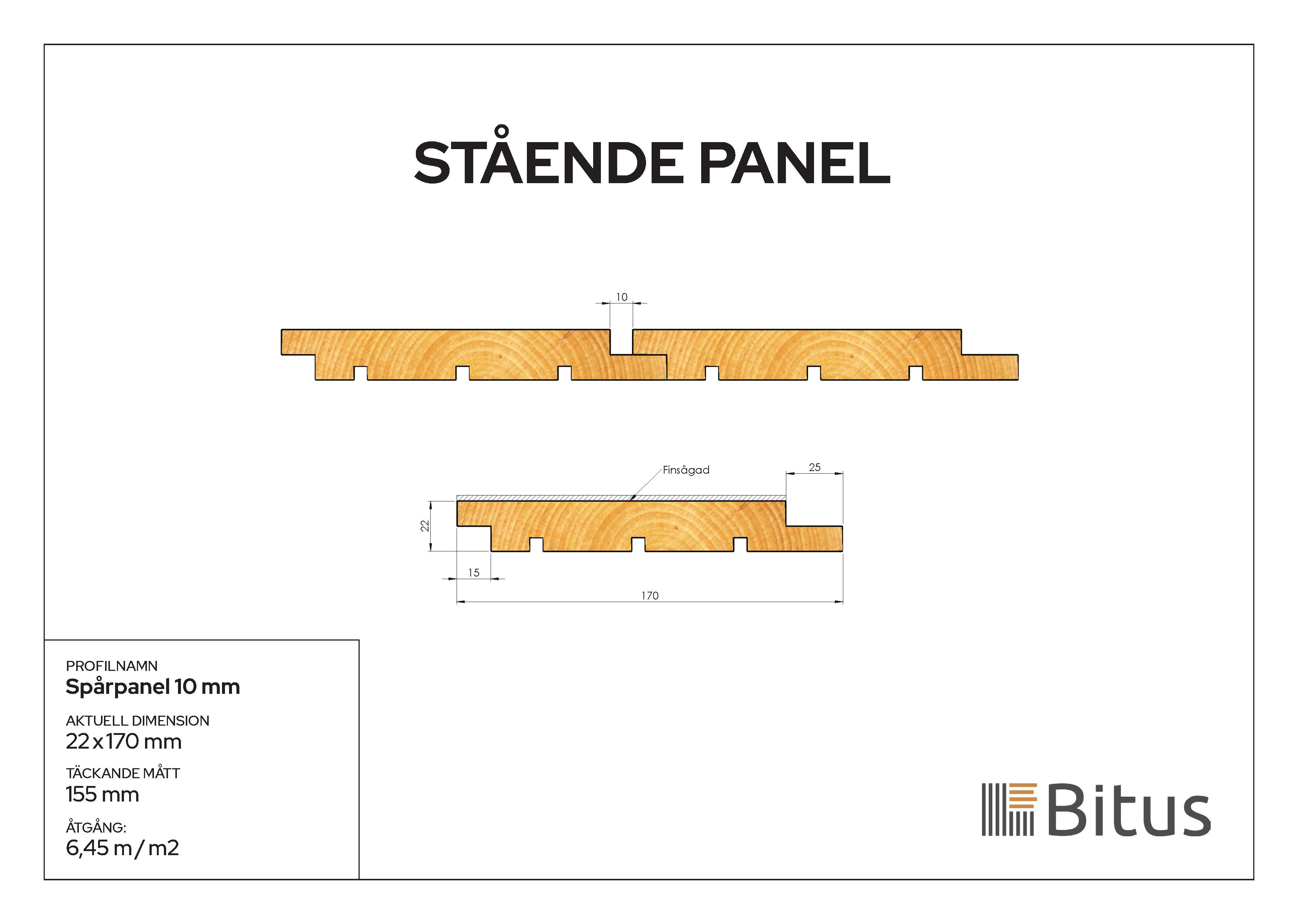 Spårpanel 10mm Linax Grå 22x170