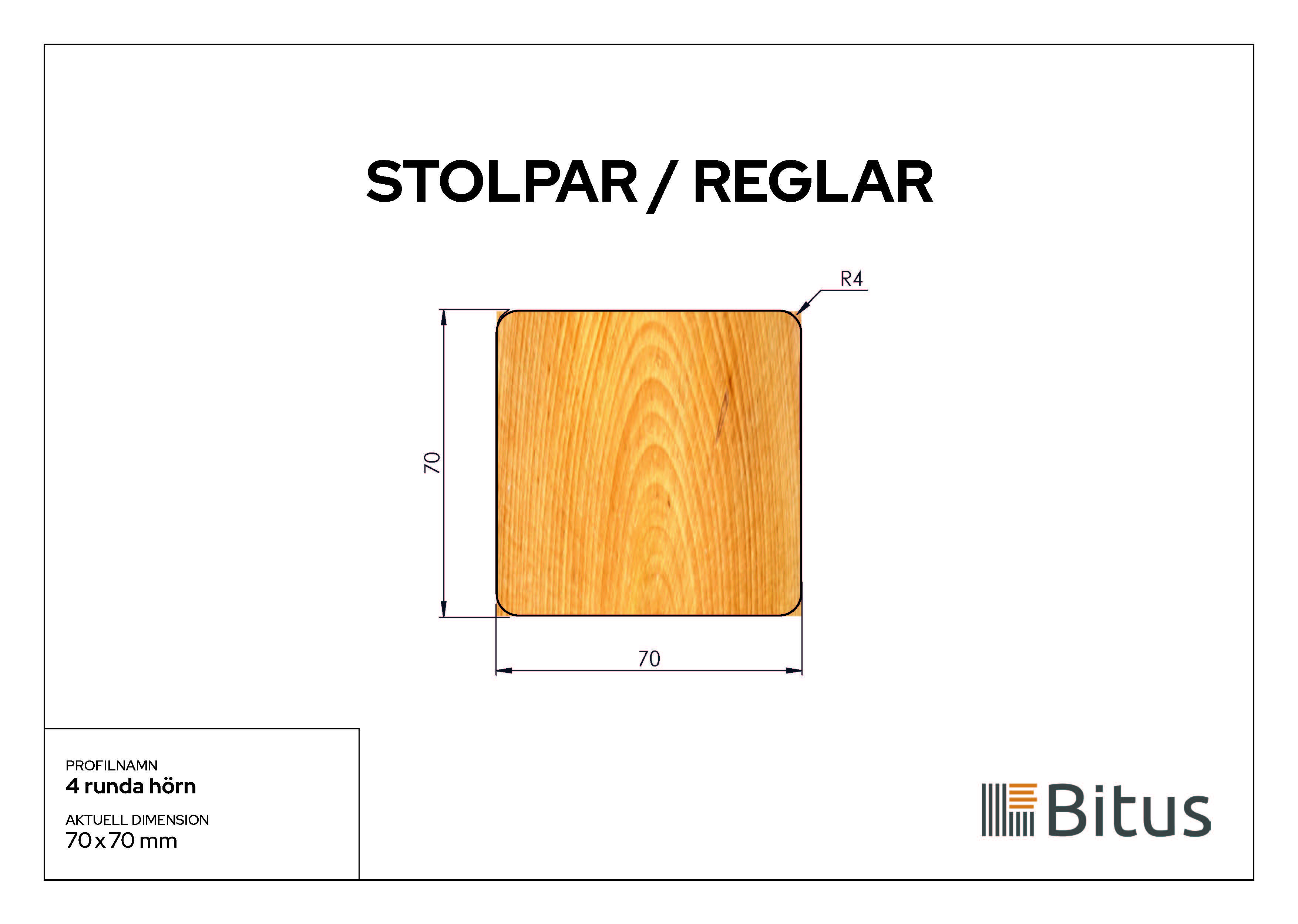 Stolpe Linax Grå 70x70