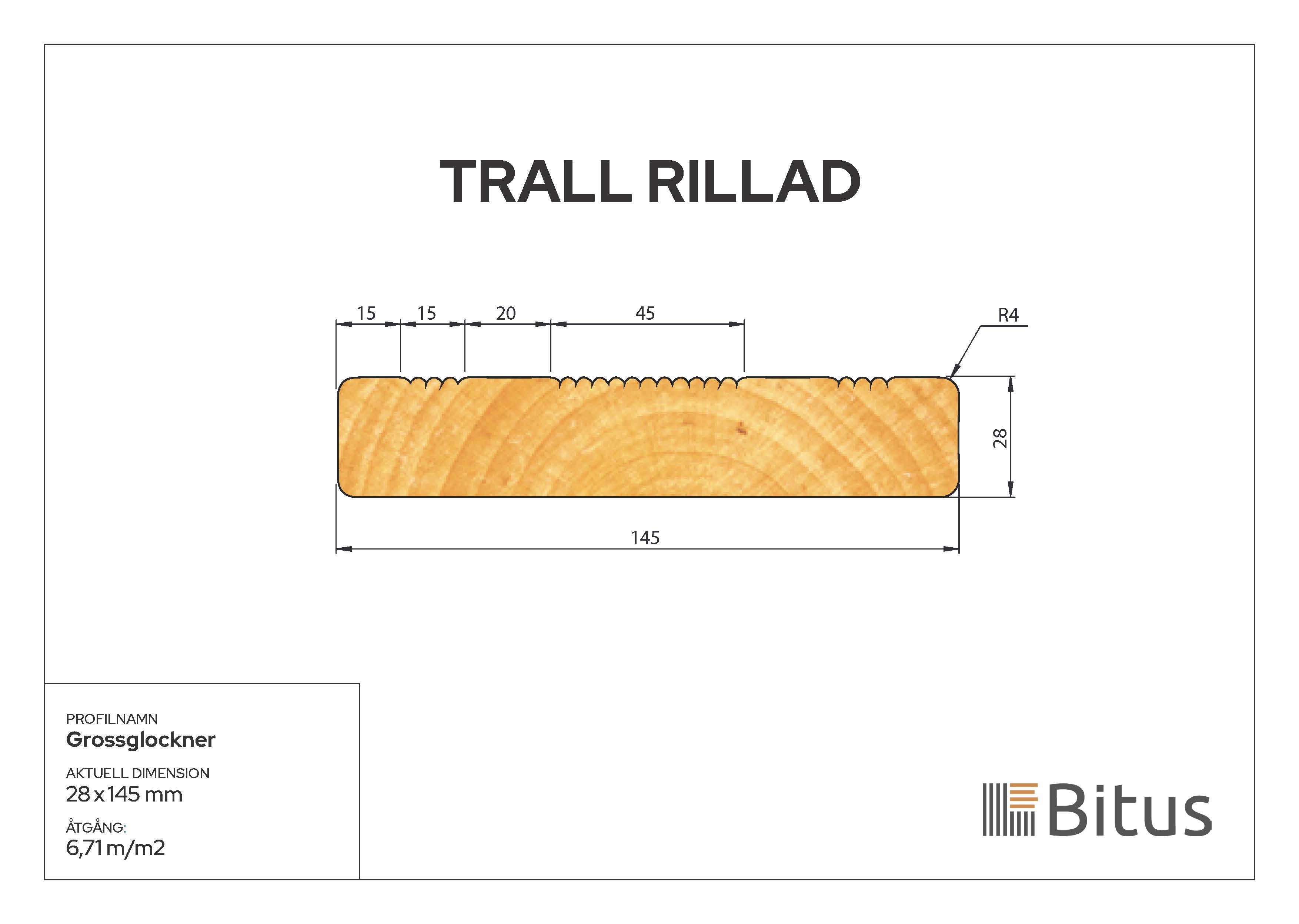 Trall Grossglockner Linax Grå 28x145
