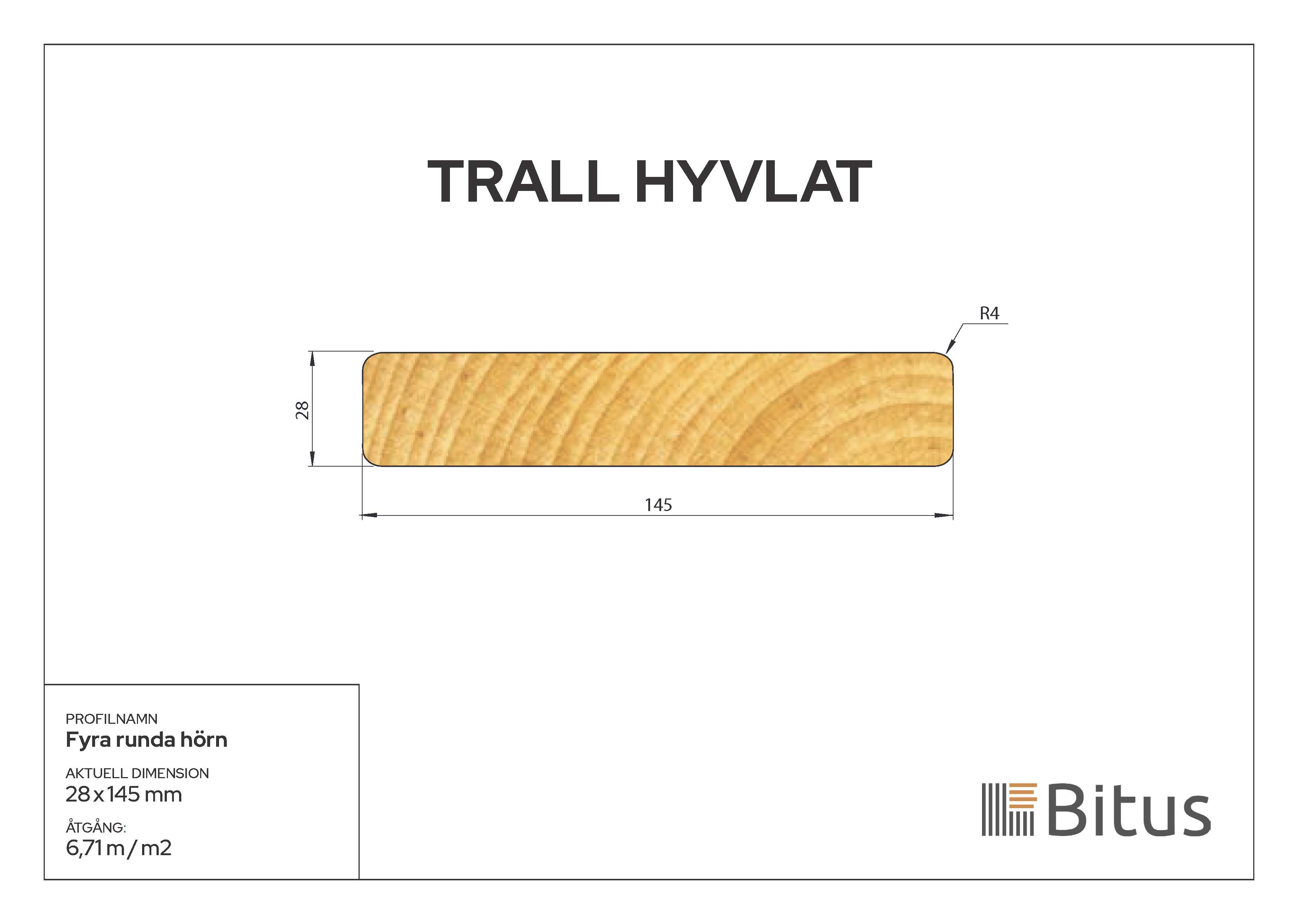 Trall Linax Natur 28x145