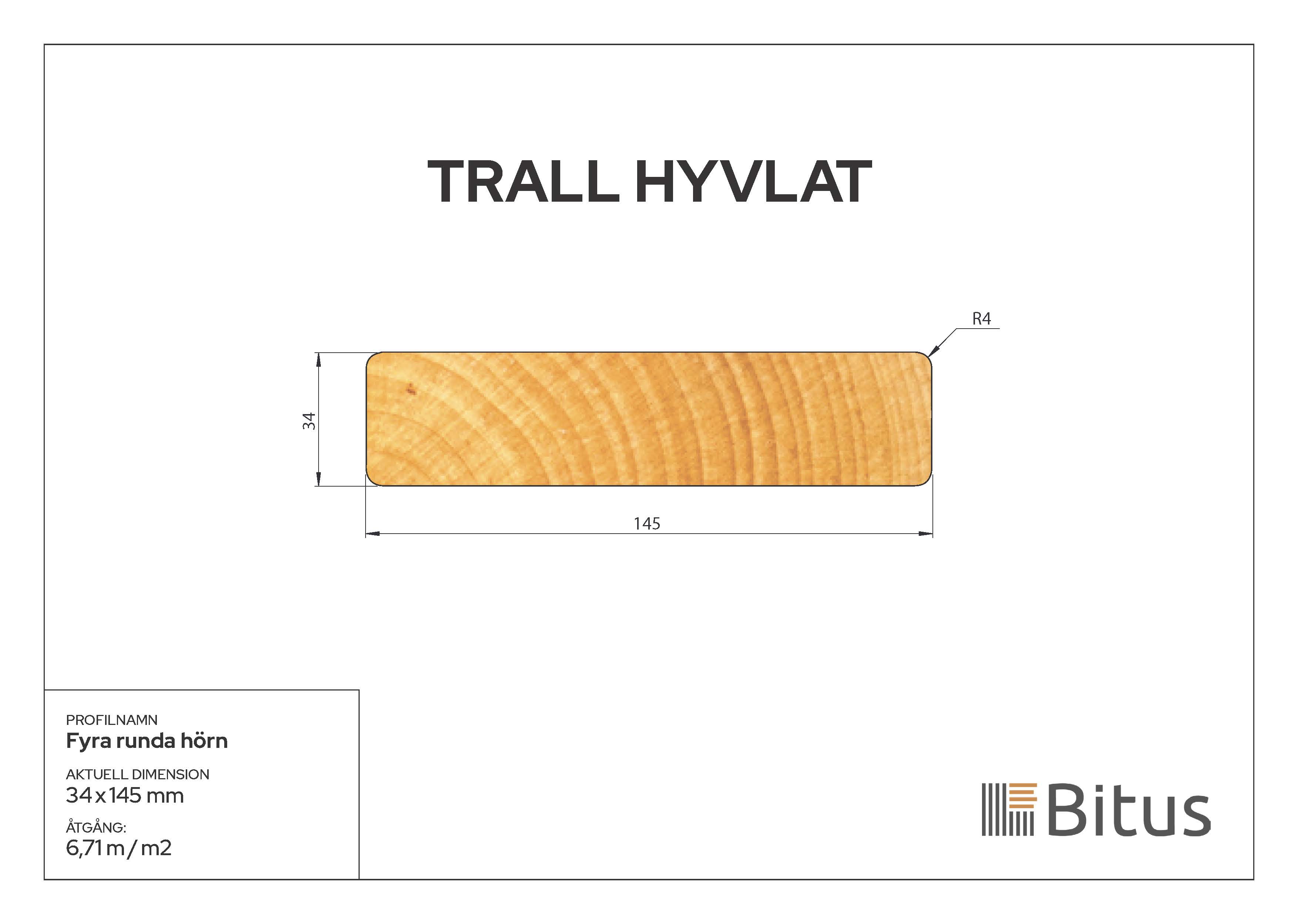 Trall Linax Natur 34x145